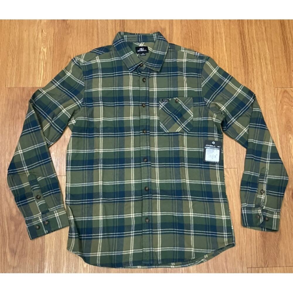O'Neill Men's Redmond Plaid Flannel Shirt Long Sleeve Size M